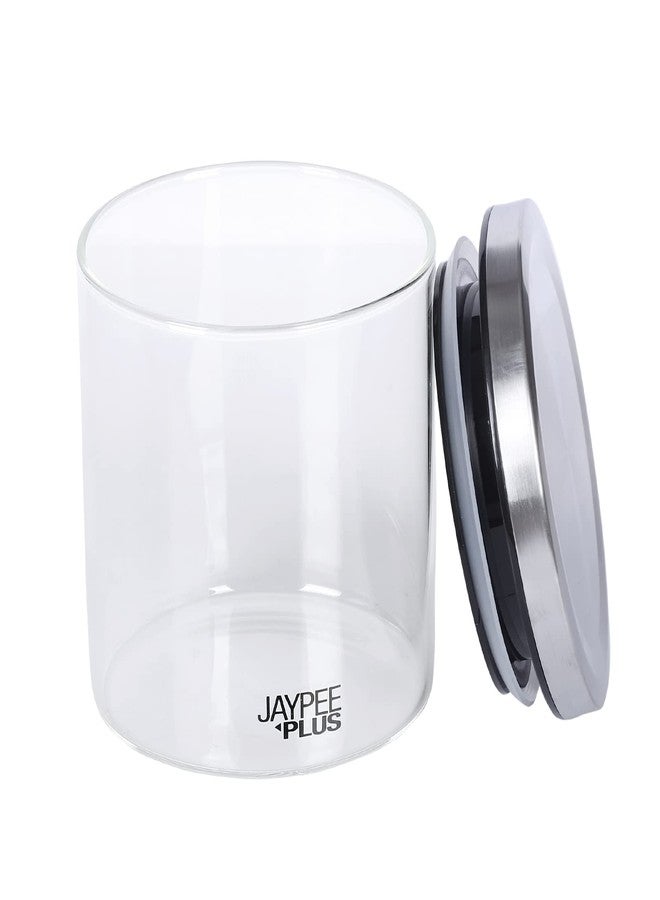 جايبي بلس علبة تخزين مطبخ دائرية شفافة من جاي بي بلس يونيكلاس كلير مصنوعة من زجاج البوروسيليكات، مزودة بغطاء محكم الإغلاق، مثالية لحفظ البسكويت والوجبات الخفيفة والبقوليات والفواكه المجففة. قابلة للتكديس، تحافظ على الروائح، آمنة للاستخدام في الميكروويف، مصنوعة من مواد غذائية عالية الجودة، سعة 490 مل، شفافة. - Image 4